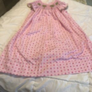 Smocked pink palm Tree Dress  5 6 Boutique
